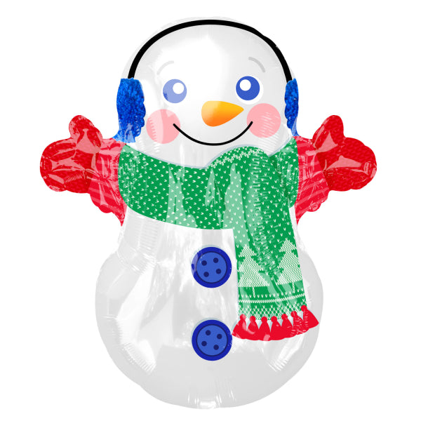 Μπαλόνι Φοιλ Junior Shape Adorable Snowman 45 εκ x 53 εκ - Χιονάνθρωπος