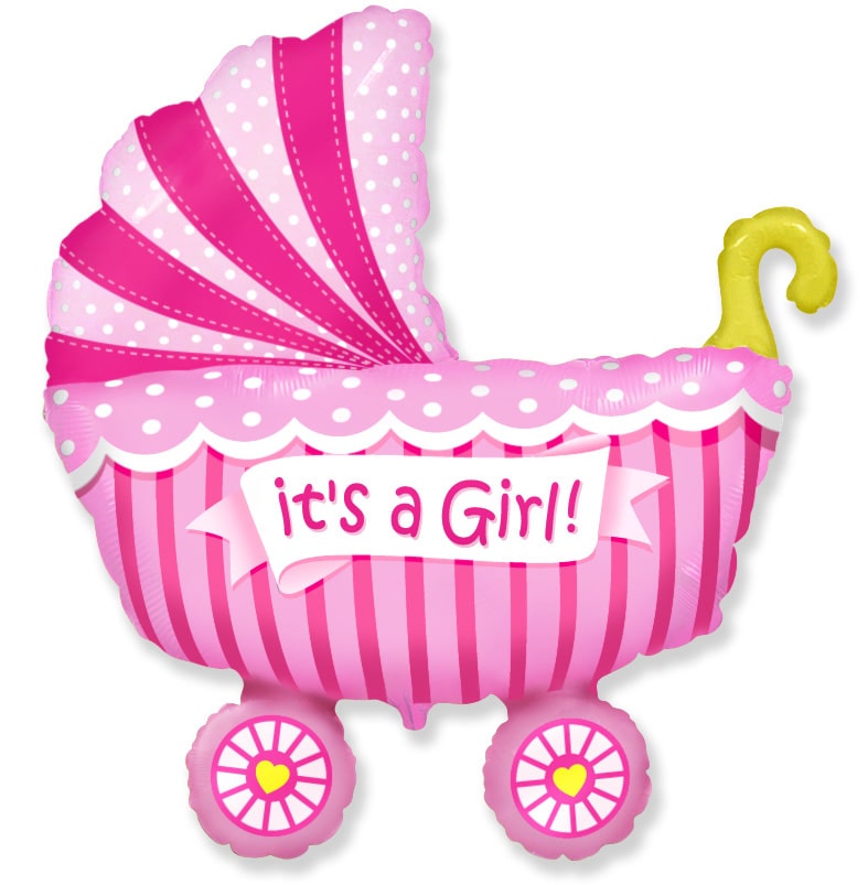 Μπαλόνι Φοιλ Σχήμα Καρότσι Baby Buggy Girl / 89εκ x 74 εκ - Συσκευασμένο