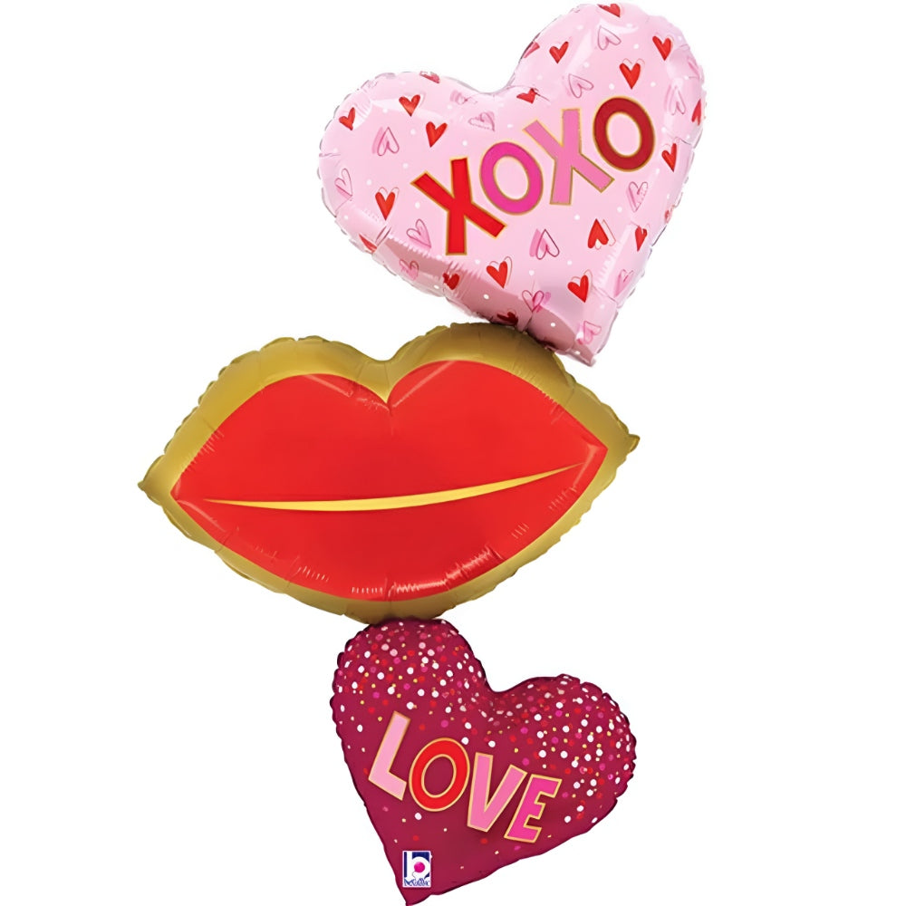 50" Μπαλόνι Heart Lips Trio