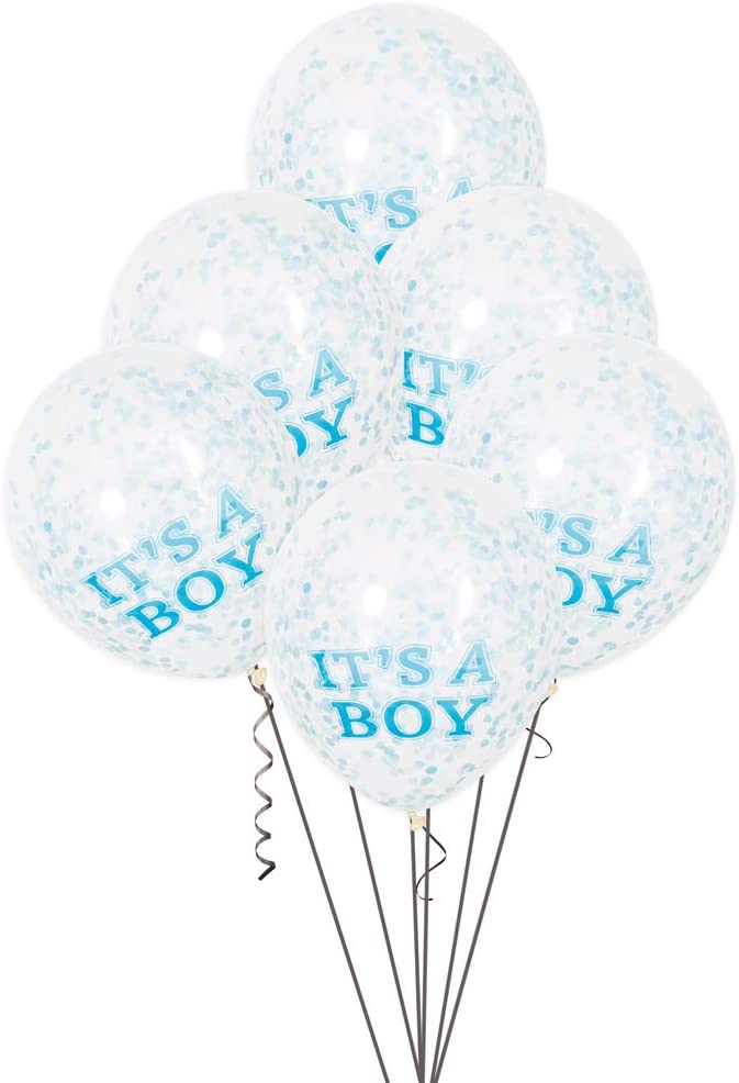 Μπαλόνια Λατέξ 12 It's a Boy με Σιέλ Κονφετί / 6 τεμ
