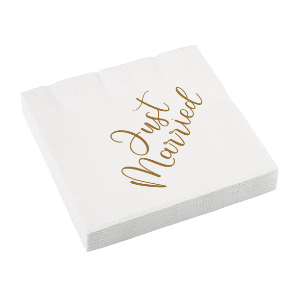 Χαρτοπετσέτες φαγητού Just Married /Wedding 16 τεμ