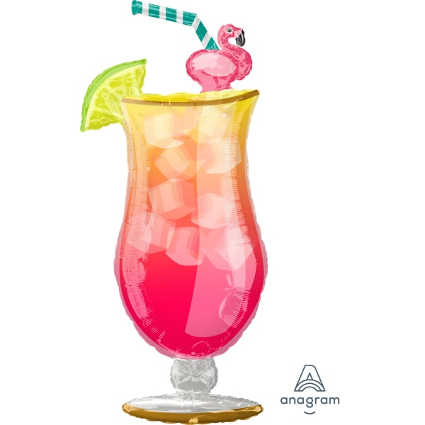 Μπαλόνι Φοιλ Σχήμα Ποτήρι Let's Flamingle Tropical Drink / 50 εκ x 104 εκ