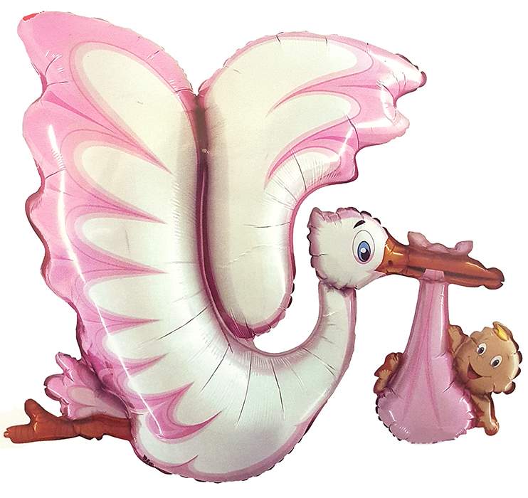 53" Μπαλόνι γέννησης It's a Girl Πελαργός