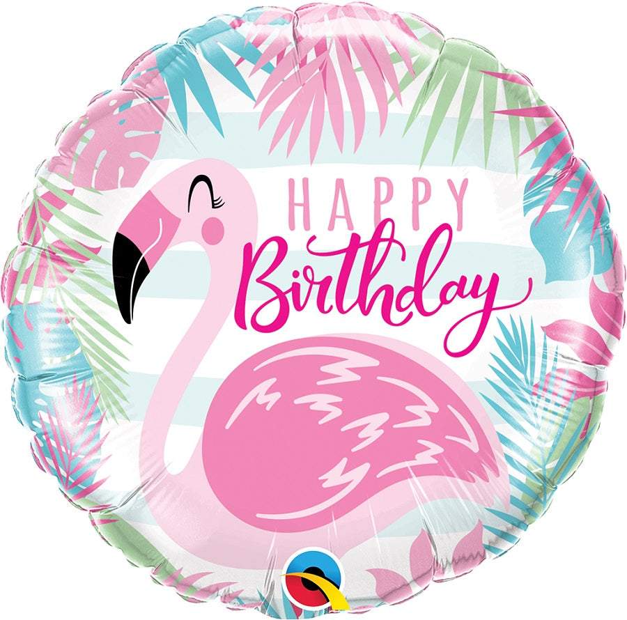 Μπαλόνι Φοιλ 18 Happy Birthday Pink Flamingo