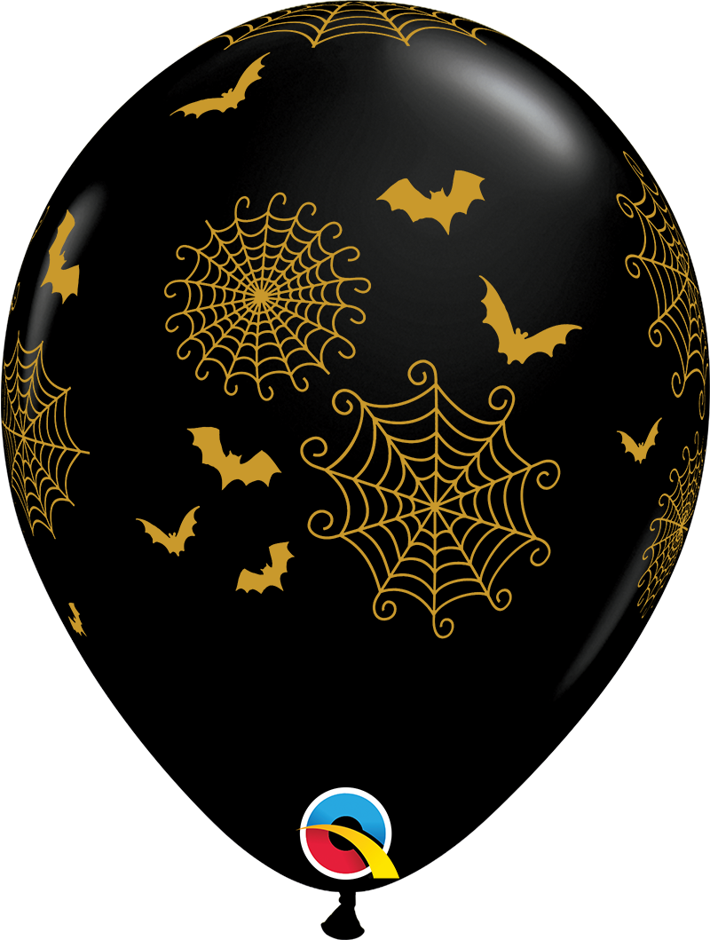 Μπαλόνια Λάτεξ Spider Webs & Bats /25 τεμ - Ιστός αράχνης - Νυχτερίδα