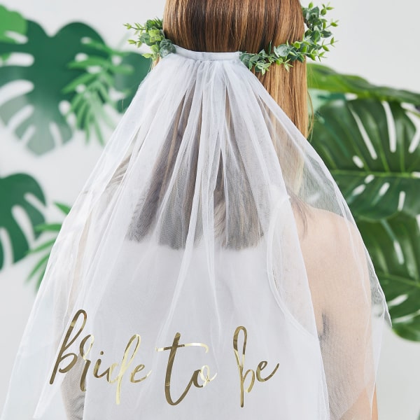 Τιάρα με τούλι Eucalyptus Bride To Be Hen Party Veil