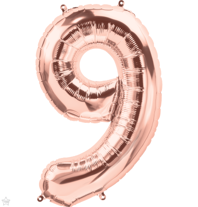 Φοιλ Σχήμα Νούμερο 9 / 86εκ ύψος - Ροζ Χρυσό