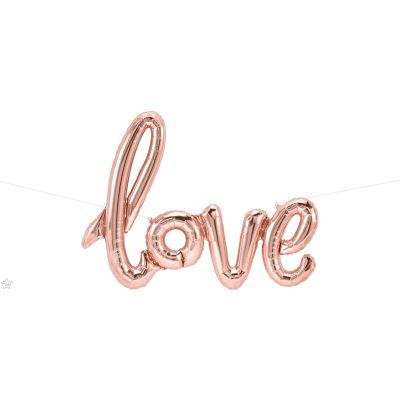 Μπαλόνι Φοιλ Script Phrase `Love` Ροζ Χρυσό 78 x 53 εκ