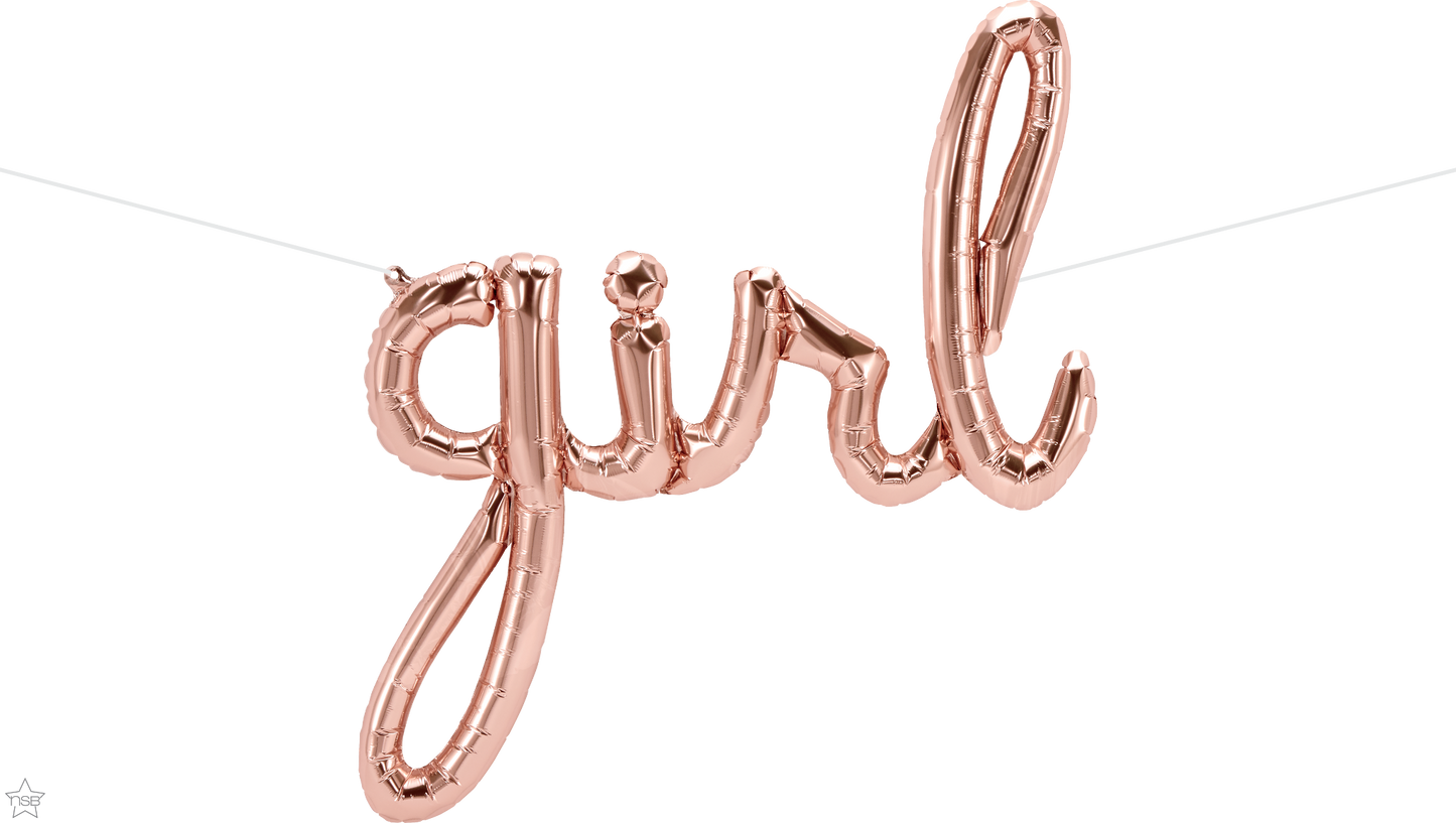 Μπαλόνι Φοιλ Script Phrase Girl Ροζ Χρυσό 66x69 εκ