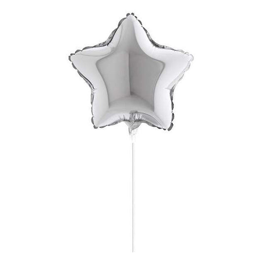 5″ Mini Shape μπαλόνι Ασημί Αστέρι (με βαλβίδα)