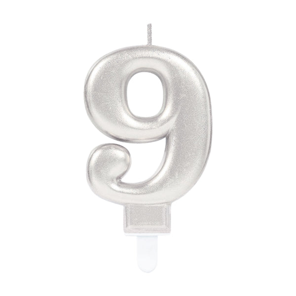 Κερί Ασημί 9 Sparkling Celebrations Silver / 8 εκ ύψος