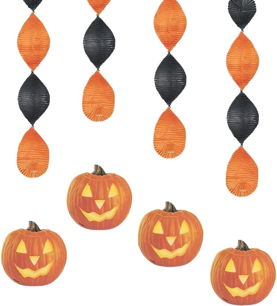 Κρεμαστά Διακοσμητικά Κολοκύθα Pumpkin Halloween / 4 τεμ