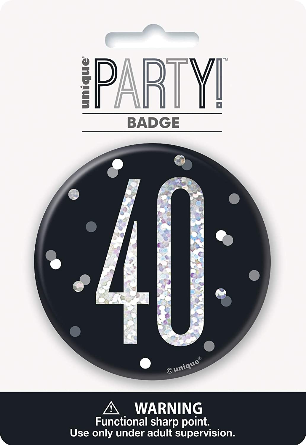 Κονκάρδα Glitz Black & Silver Birthday 40