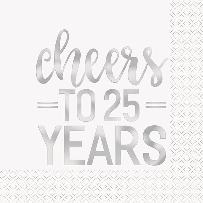 Χαρτοπετσέτες Φαγητού 25th Silver / 16 τεμ