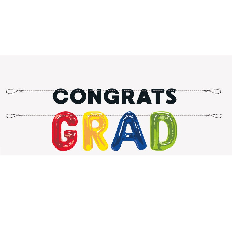 Μπαλόνια kit Φοιλ Graduation &χάρτινη γιρλάντα γράμ. Congrats / 183 εκ