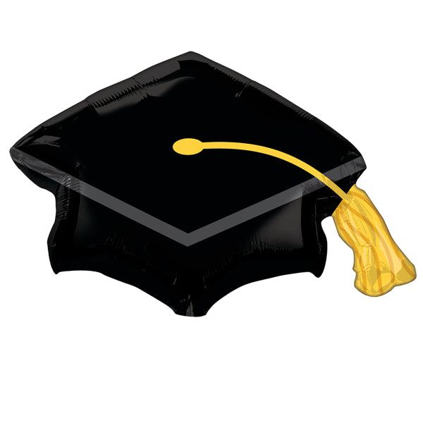 Μπαλόνι Φοιλ Σχήμα Καπέλο Αποφοίτησης BLACK GRAD CAP / 78 εκ x 55 εκ