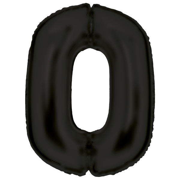 Μπαλόνι Φοιλ Σχήμα Μαύρο Νούμερο 0 - Silk Lustre Black / 86 εκ