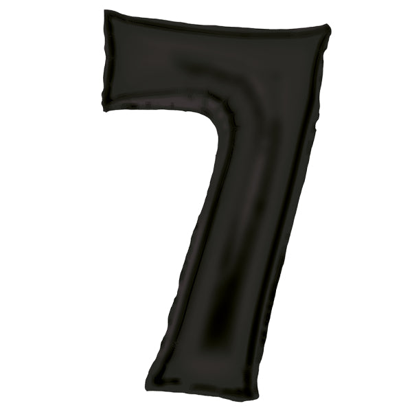 Μπαλόνι Φοιλ Σχήμα Μαύρο Νούμερο 7 - Silk Lustre Black / 86 εκ