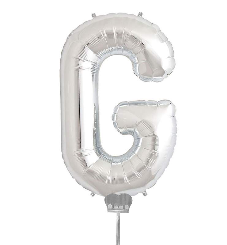 Mini Μπαλόνια Γράμματα Ασημί 35 cm