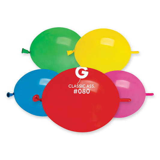 6" Μπαλόνια Link-O-Loons Με Ουρίτσα Assorted (100 τεμ)