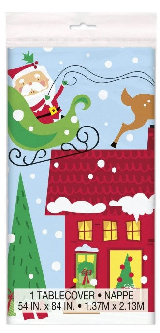 Τραπεζομάντηλο Πλαστικό Άγιος Βασίλης Colorful Santa / 137 x 213 εκ