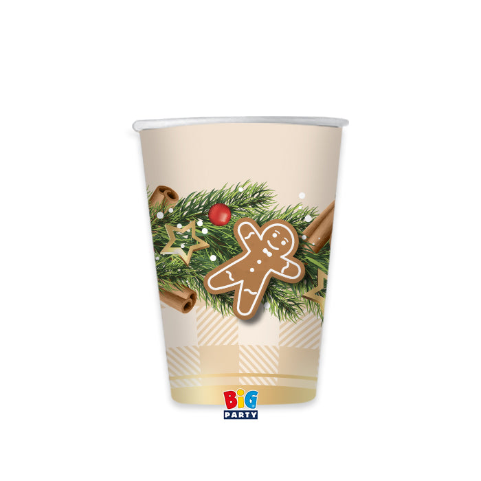 Ποτήρια Χάρτινα 250 ml Gingerbread / 6 τεμ
