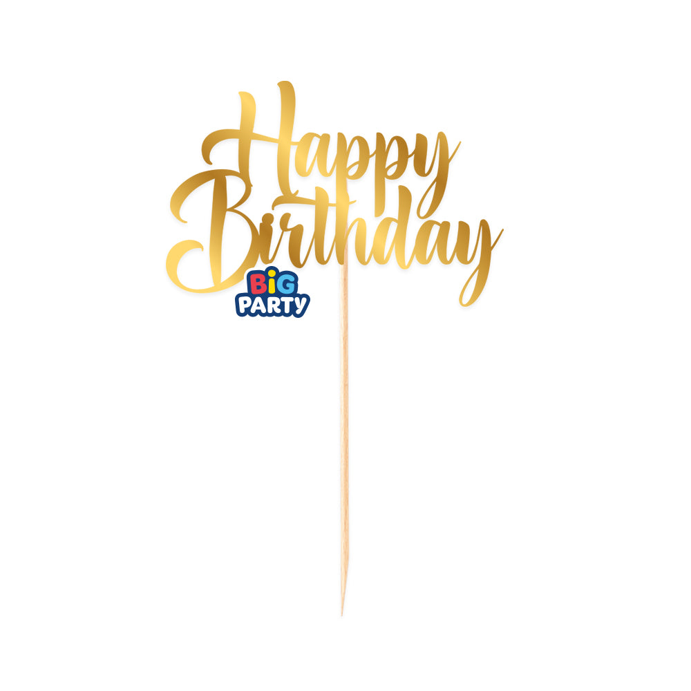 Διακόσμηση Τούρτας Γενέθλια Χρυσό /Happy Birthday