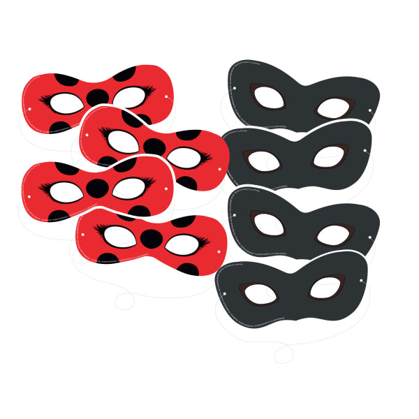 Χάρτινες Μάσκες Miraculous LadyBug 8 τεμ