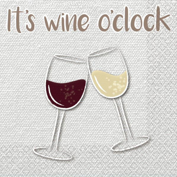 Χαρτοπ.φαγητού It's wine o'clock 33 x 33(16τεμ)