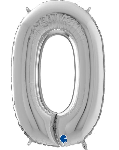 Μπαλόνια Αριθμοί Ασημί 100 cm - 40"