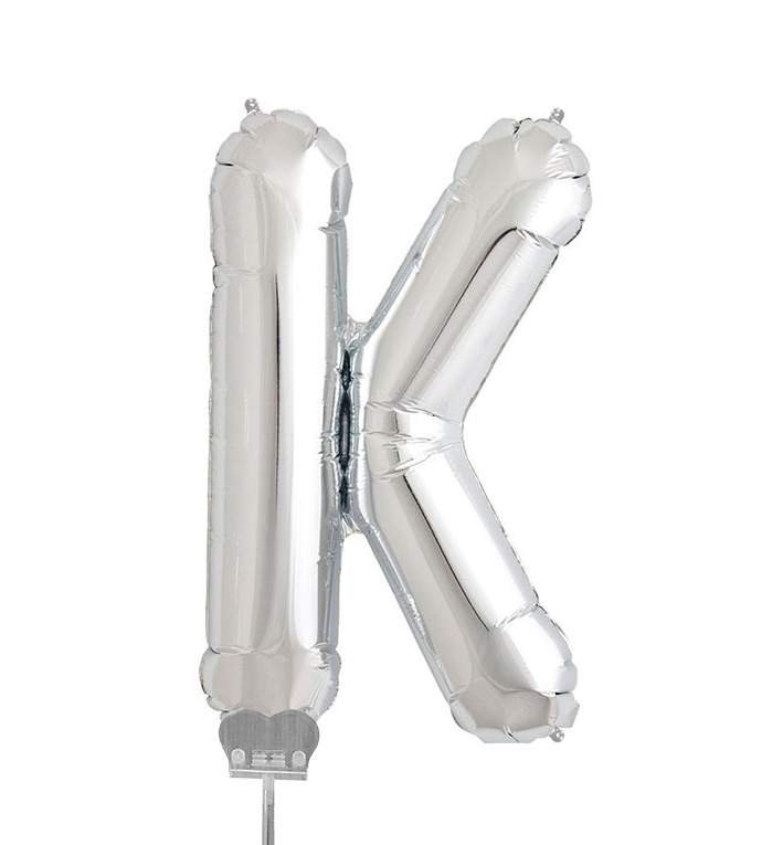 Mini Μπαλόνια Γράμματα Ασημί 35 cm