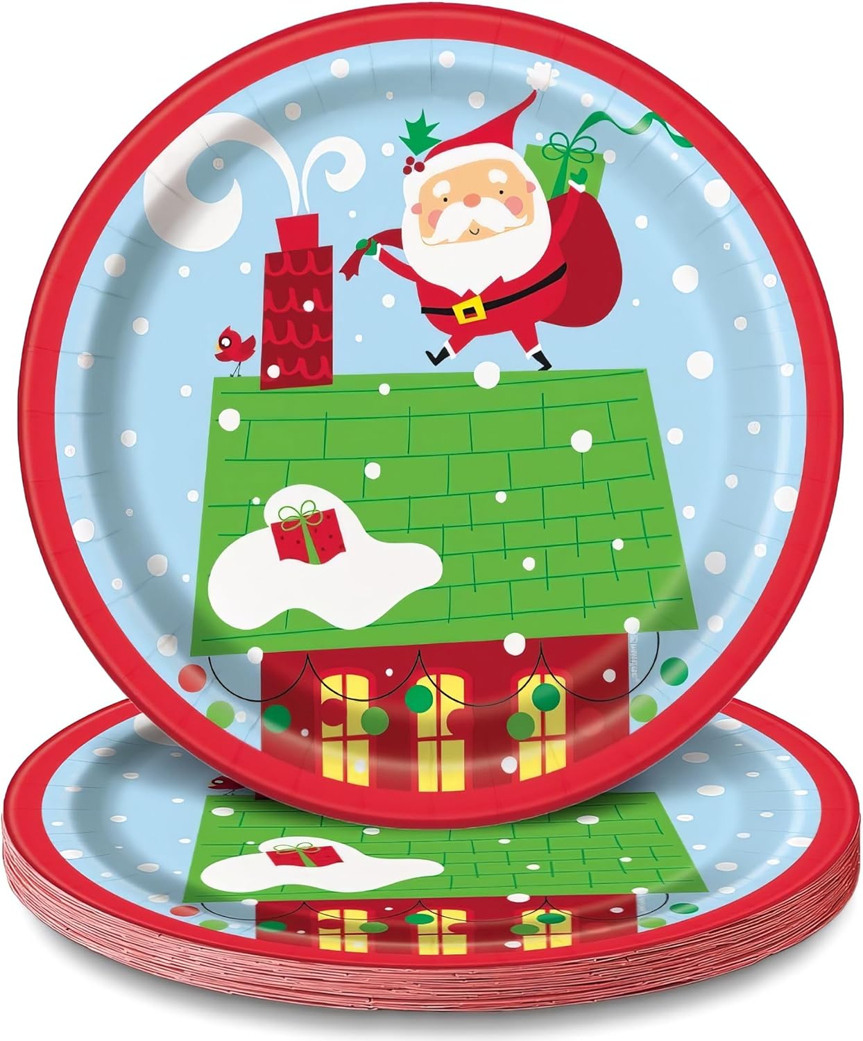 Πιάτα Χάρτινα Γλυκού Colorful Santa / 8 τεμ- Άγιος Βασίλης