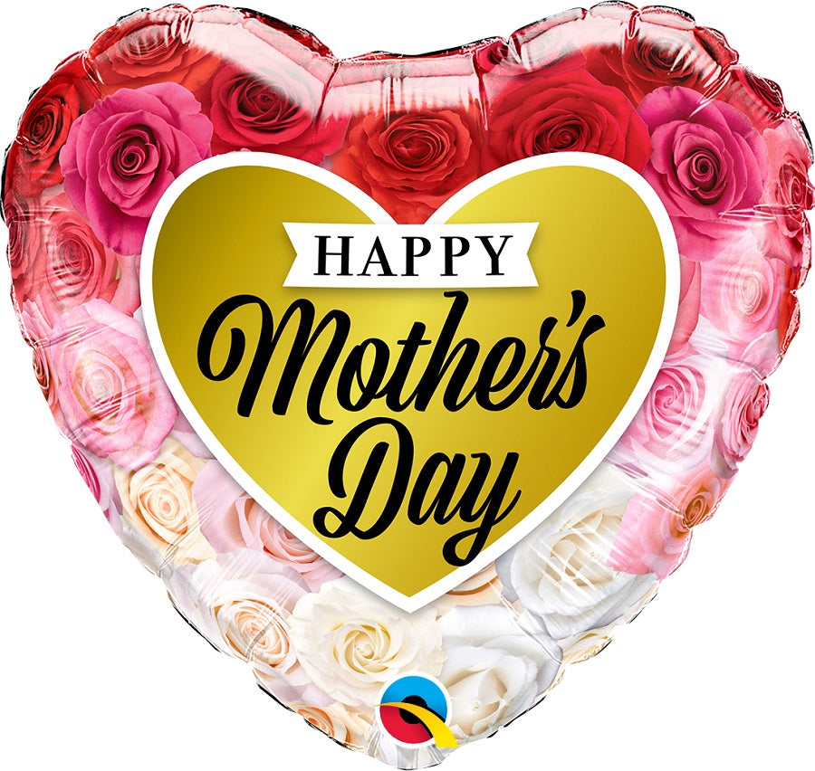 Μπαλόνι Φοιλ Καρδιά 18 Mother's Day Roses Gold 45εκ