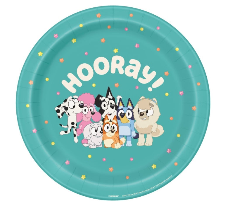 Bluey Hooray! Χάρτινα Πιάτα 23εκ./ 8τεμ