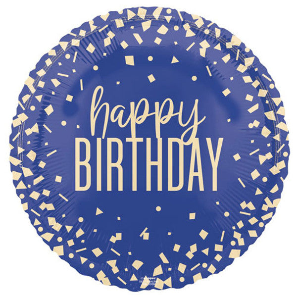 Μπαλόνι Φοιλ 18 Happy Birthday Confetti Navy / 46 εκ