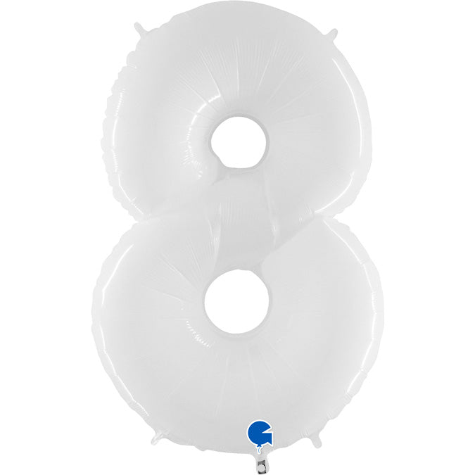 Μπαλόνια Αριθμοί Άσπρο Fluo 100 cm - 40"