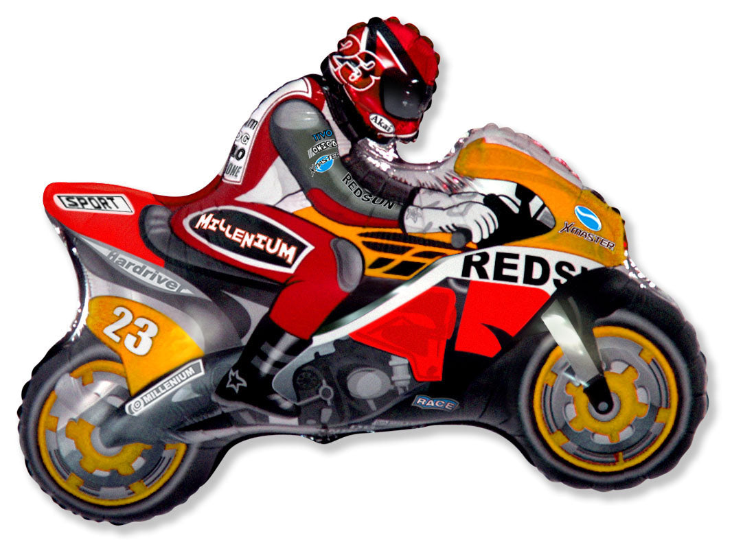 Μπαλόνι Φοιλ Σχήμα Moto Racing - Μοτοσικλέτα Πορτοκαλί /70 x 84 εκ - Ασυσκεύαστο