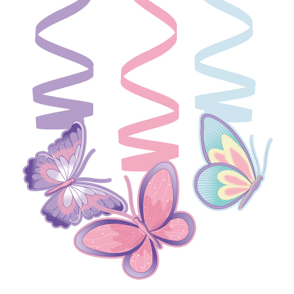 Κρεμαστά Διακοσμ. Σπιράλ Πεταλούδα /Butterfly/Flutter 6 τεμ
