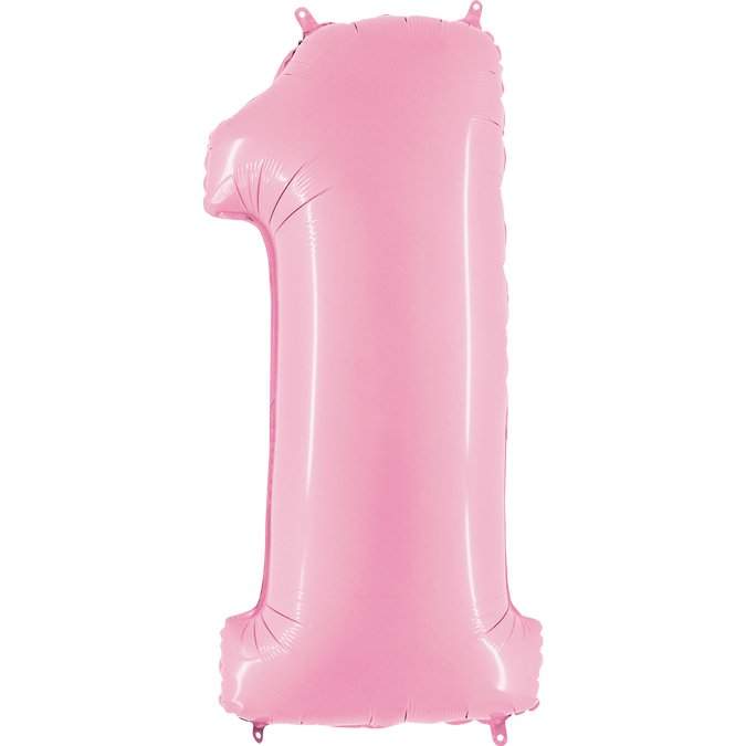 Μπαλόνια Αριθμοί παστέλ Ροζ 66 cm - 26"