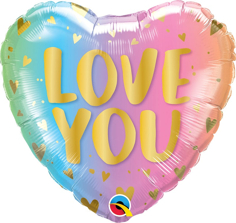Μπαλόνι Φοιλ 18 Love You Pastel Ombre & Hearts / 45 εκ