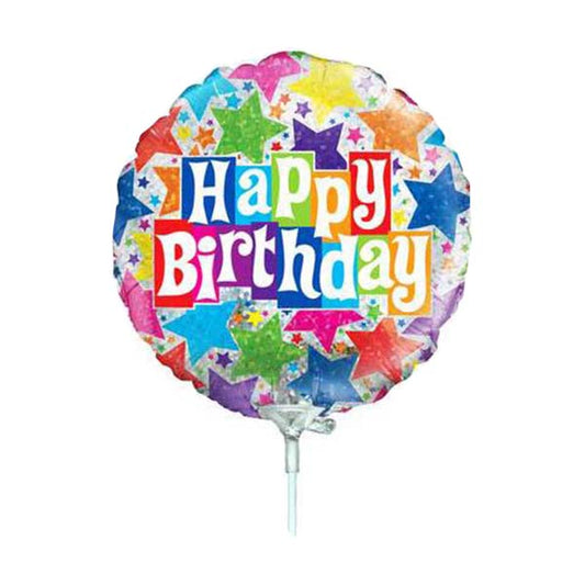 9" Mini Shape Μπαλόνι Αστεράκια 'Happy Birthday'