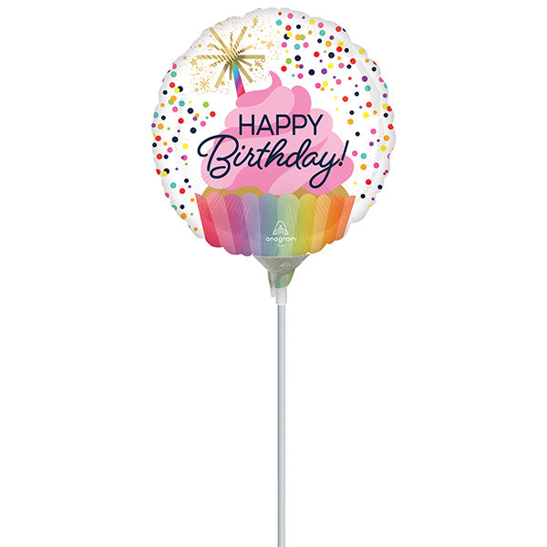 9" Mini Shape Μπαλόνι Confetti Sprinkle 'Happy Birthday'