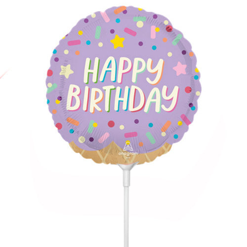 9″ Mini Shape Μπαλόνι Παγωτό ''Happy Birthday''