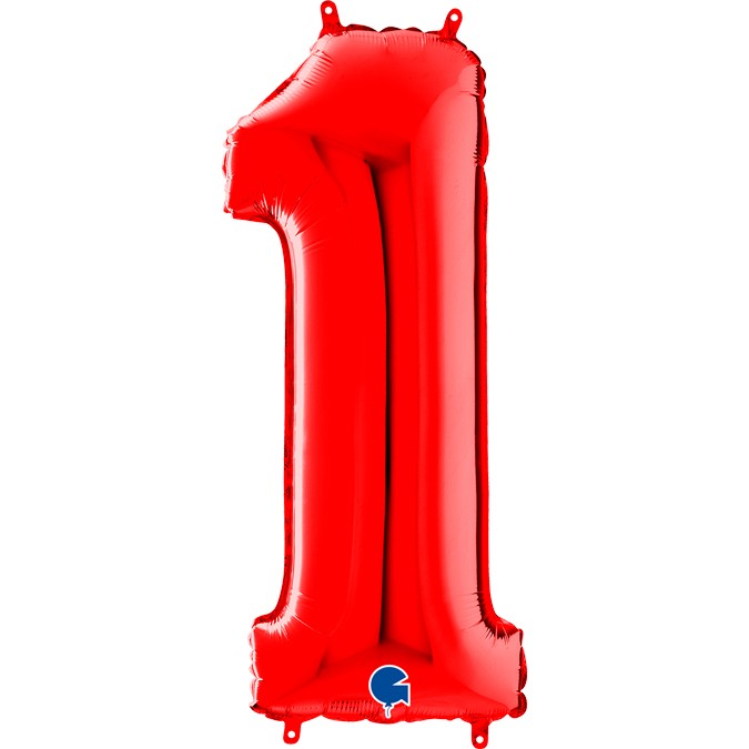 Μπαλόνια Αριθμοί Κόκκινο 66 cm - 26"