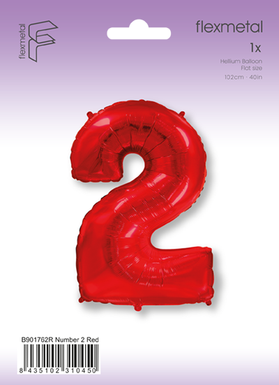Φοιλ Σχήμα Κόκκινο Νούμερο 2 / 90εκ ύψος - Συσκευασμένο