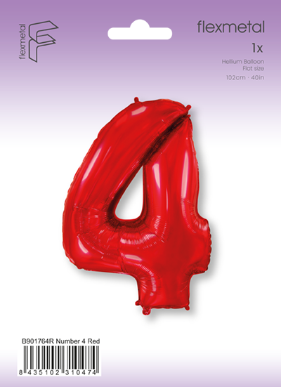 Φοιλ Σχήμα Κόκκινο Νούμερο 4 / 90εκ ύψος - Συσκευασμένο