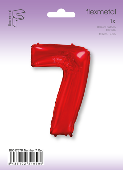 Φοιλ Σχήμα Κόκκινο Νούμερο 7 / 90εκ ύψος - Συσκευασμένο