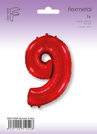 Φοιλ Σχήμα Κόκκινο Νούμερο 9 / 90εκ ύψος - Συσκευασμένο