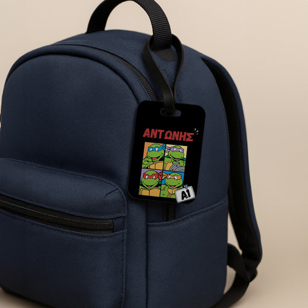 Bag Tag Χελωνονιντζάκια Μαύρο