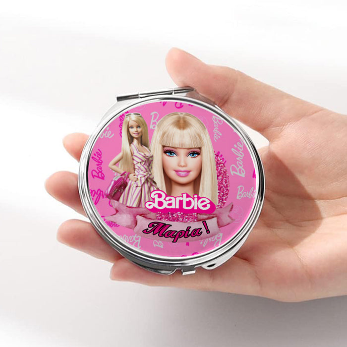 Καθρεφτάκι Barbie Ασημί Στρογγυλό